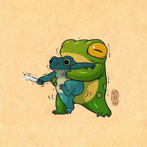 Frog Oc Art, Cartoon Frog Tattoo, Frog Character Design, Cartoon Frog, Frog Wallpaper, Frog Illustration, Frog Drawing, Frog Art, Cute Doodles Drawings