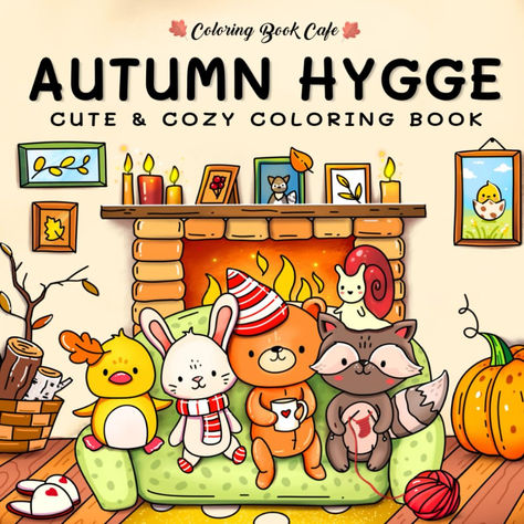 Autumn Hygge: Cute and Cozy Coloring Book for Adults & Teens Featuring Autumn Scenes with Adorable Animals Characters (Cute and Simple Coloring Books) Doodles Sharpie, Autumn Hygge, African American Books, Sharpie Doodles, Book Cafe, Autumn Actvities, Autumn Scenes, Coloring Book For Adults, Halloween Illustration