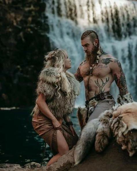 Viking Romance Aesthetic, Freya And Bjorn A Fate Inked In Blood, Viking Love, Viking Romance, A Fate Inked In Blood, Heathen Wedding, Viking Warrior Men, Viking Warrior Woman, King Ragnar