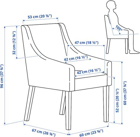 SAKARIAS Armchair, Inseros white - IKEA Chair Dimensions Furniture, Ikea Ingatorp, Dark Gray Sofa, Chaise Restaurant, Chair Size, Furniture Dimensions, Arm Chair Covers, Ikea Family, Chair Dimensions