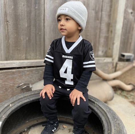 Hockey Game Outfit, Baby Boy Football, Toddler Football, Jersey Fits, Toddler Ootd, Toddler Sports, Football Jersey Outfit, Baby Boy Swag