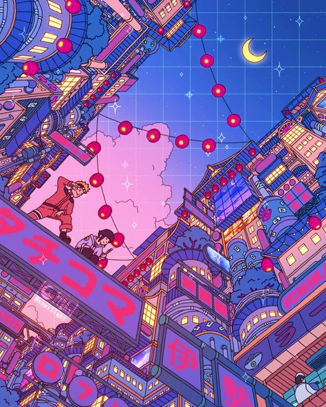 Cyberpunk Market, Music Peace, Pastel Poster, Vaporwave Art, Japon Illustration, Naruto And Hinata, Night Market, Naruto Wallpaper, Color Help