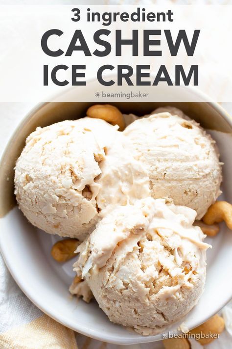 Ice Cream Recipe No Churn, Cashew Cream Recipe, Cashew Ice Cream, Cashew Recipes, Paleo Ice Cream, Coconut Milk Ice Cream, Vegan Ice Cream Recipe, Nice Cream Recipe, Healthy Ice Cream Recipes