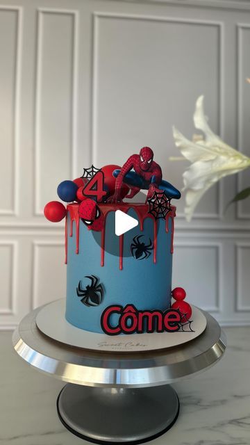 Spider Man Theme Cake Design, Cake Designs Spiderman, Diy Spiderman Birthday Cake, Spiderman Lego Cake, Spider Man Birthday Cakes For Boys, Spiderman Cake 5th Birthday, Small Spiderman Cake, 6 Inch Cake Design Birthday, Spiderman Cakes For Boys