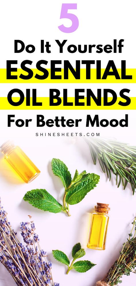 5 DIY Essential Oil Blends for Better Mood Mood Boosting Essential Oils, Diy Essential Oil Blends, Printable Mood Tracker, Coconut Oil Facial, Diy Essential Oil Recipes, Aromatherapy Recipes, Essential Oil Diffuser Blends Recipes, Diy Essentials, Essential Oils Health