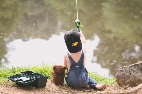 Fishing Poses, Fishing Photo Shoot, Birthday Fishing, Fishing Birthday Party, Toddler Photoshoot, 1st Birthday Pictures, Fishing Photos, Fishing Pictures, Fishing Birthday