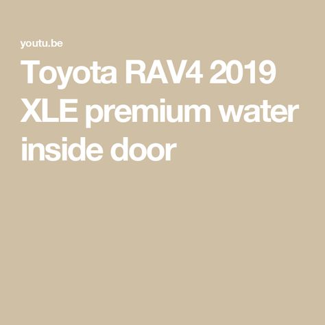 Toyota RAV4 2019 XLE premium water inside door Old Nyc, Inside Door, Heavy Rain, Toyota Rav4, 1 Year, Year Old, Toyota, Vehicles, Water