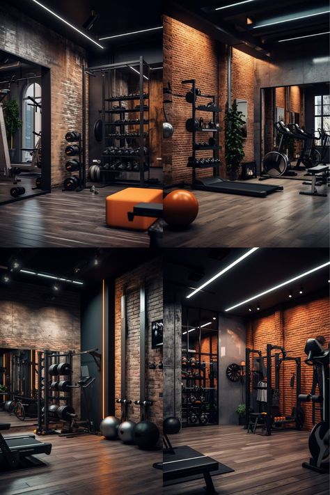 mini gym at home ideas mini home gym small home gym ideas small home gym Moody Gym Aesthetic, Home Basement Gym, Home Gym Ideas Garage, Home Gym Design Luxury, Gym Architecture, Home Gym Basement, Dream Home Gym, Dream Gym, Gym Design Interior