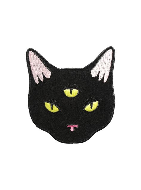 All the mysteries of the universe will be revealed by this three-eyed cat patch! Well, actually, we can't guarantee that. But it looks cool. And that's what is important. Iron it on your jacket, and voilà, you're one hip cat lover!<br><ul><li style="list-style-position: inside !important; list-style-type: disc !important">Polyester</li><li style="list-style-position: inside !important; list-style-type: disc !importa... Three Eyed Cat, Interesting Drawings, Patch Collection, Cat Patch, Eye Logo, Felt Crafts Diy, Cat Sketch, Cool Patches, Halloween Nail Designs