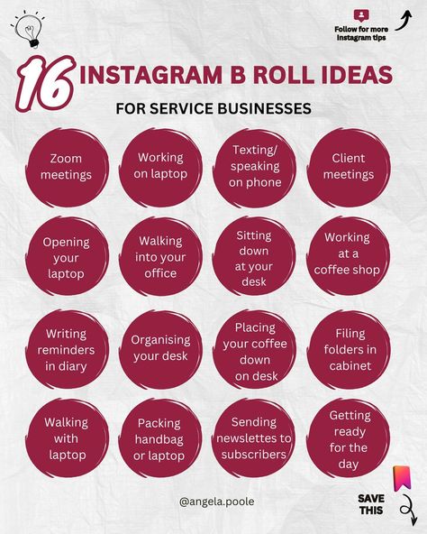 Save these quick B roll ideas! ⤵️ “ I haven’t got enough time to create content!!” That’s what I hear all the time from small business owners!! And I get it but that’s when B roll comes to the rescue!! Don’t forget tips at the end 👇 What’s B roll? It’s basically secondary or background video clips ! I have a Reel pinned at the top to explain more!! 🙌 Now, B roll shouldn’t make up all your content but rather form one component of it!! But B roll does help to get in front of non followers ... B Rolls Instagram, Broll Content Ideas, B Roll Ideas Instagram, B Roll Footage Ideas, Realtor Tools, Content Mapping, Content Captions, Girl Boss Office Decor, Business Vision Board