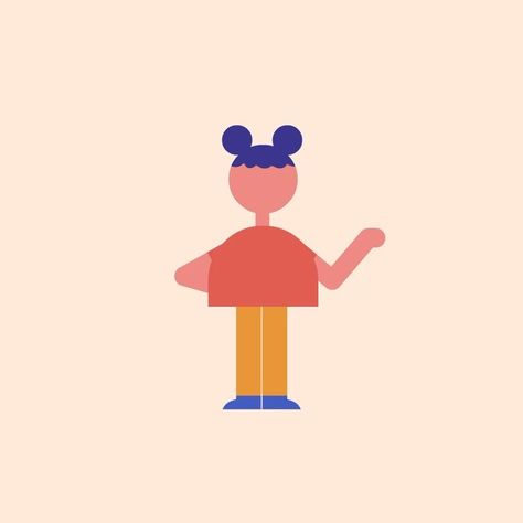 With just a few simple shapes and a couple of keyframes, you can inject so much personality into any character. Shape people by… Simple Shape Character, Geometric Person Illustration, 2d Simple Character, Simple Shape Illustration, Character Design Minimal, Geometric People Illustration, Geometric Character, People Illustration Simple, Geometric People