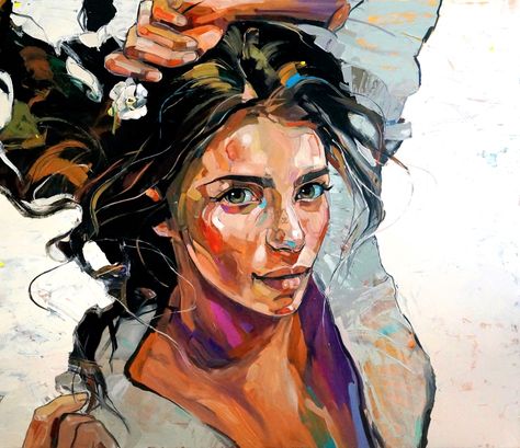 120x140cm, oil on canvas, 2022 Anna Bocek, Orchids Painting, Figurative Kunst, A Level Art, White Orchids, Human Nature, Portrait Artist, Paintings & Prints, Easy Paintings