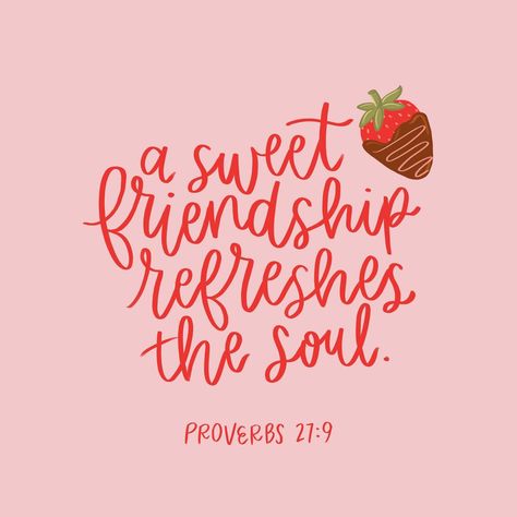 A sweet friendship refreshes the soul 🫶🏻 - Proverbs 27:9 Day 13: friendship #doodleadayfeb by @ellolovey Friendship Scripture, Prayers Of Encouragement, Christian Graphics, Proverbs 27, Cute Bibles, Inspirational Verses, Message Quotes, Christian Bible Quotes, Christian Motivation