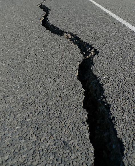 A crack in Bridge Street, New Brighton, after the Christchurch earthquake on 4 September 2010. Cracked Road, 4 September, Science Learning, New Brighton, Learning Science, Christchurch, How To Do Yoga, Bts Photo, Brighton