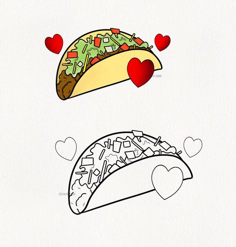 Taco tattoo design 🌮❤️ -What’s your fav food? #tacotuesday🌮 #tattoodesign #tacotattoos #uktattoo #boltontattooartist Taco Bell Tattoo, Taco Tattoo, Taco Tattoos, Bell Tattoo, Belle Tattoo, Fav Food, Taco Bell, Tattoo Flash, Flash Tattoo