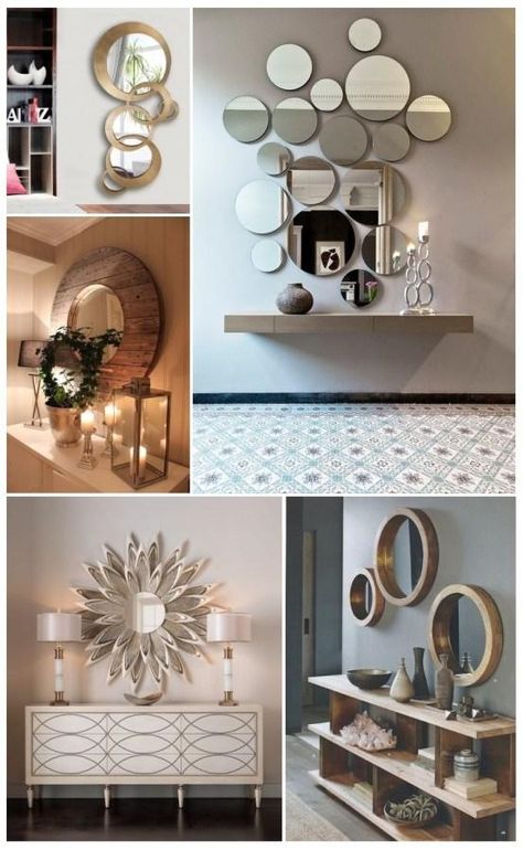 decorar con espejos baratos Espejos En La Sala Ideas, Ideas Para Decorar Espejos, Metal Wall Decor Bedroom, Interior Wall Decor, Mirror Design Wall, Living Room Sofa Design, Home Entrance Decor, Modern Furniture Living Room, Home Room Design