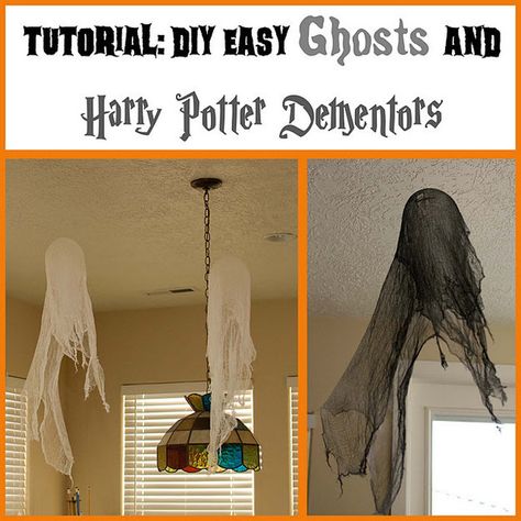 Use balloons and cheesecloth to make dementors. | 33 Cheap And Easy Ways To Throw An Epic Harry Potter Halloween Party Harry Potter Decorations, Harry Potter Dementors, Harry Potter Christmas Decorations, Hogwarts Party, Harry Potter Halloween Party, Cumpleaños Harry Potter, Harry Potter Bday, Harry Potter Classroom, Harry Potter Baby Shower