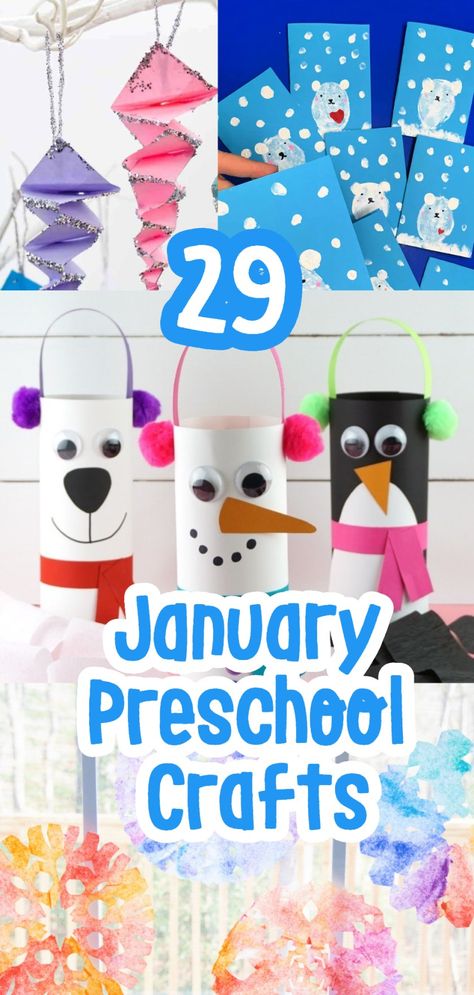 Toddler Art For January, January Toddler Crafts Easy, January Craft For Toddlers, January Arts And Crafts For Kids Preschool, Preschool Craft January, Winter Crafts For Kids Preschool Easy, Winter Craft Ideas For Toddlers, Easy Preschool Winter Crafts, January Crafts For Preschoolers