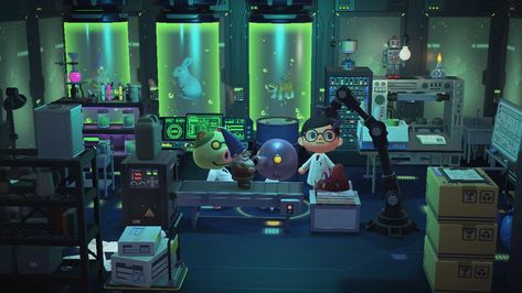 Acnh Science Lab Outside, Acnh Alien Area, Animal Crossing Science Lab, Animal Crossing Laboratory, Acnh Laboratory, Acnh Science Lab, Acnh Sci Fi, Space Animal Crossing, Acnh Futuristic