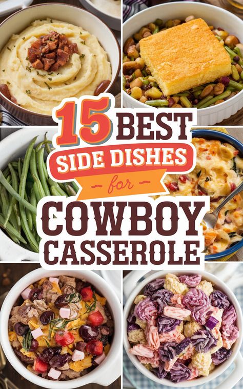 🤠🥘 Discover the perfect sides to serve with your Cowboy Casserole! #yum #dinnerideas Bacon Casserole Recipes, Muffin Top Recipes, Green Chili Casserole, Cowboy Casserole, Bacon Casserole, Cheesy Potato Casserole, Enchilada Casserole Recipes, Sausage And Peppers, Best Side Dishes