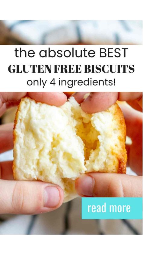 Try our delicious Gluten Free Biscuits! They are so fluffy, soft and easy to make with only 4 ingredients. Everyone will love them! Make sure to try them out and save this recipe for future use. 4 Ingredient Gluten Free Biscuits, Gluten Free Flaky Biscuits, Gluten Free Butter Biscuits, Healthy Gluten Free Biscuits, Gf Buttermilk Biscuits, Easy Gluten Free Biscuit Recipe, Fluffy Gluten Free Biscuits, Homemade Gluten Free Biscuits, Gluten Free Dairy Free Biscuits Easy