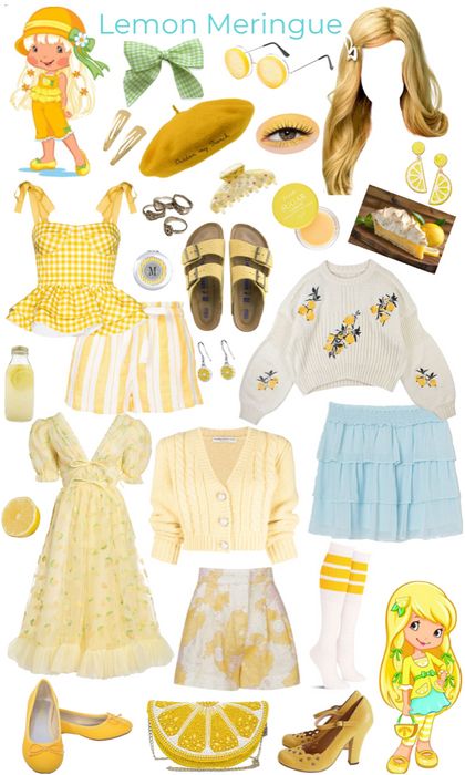 Lemon Meringue Outfit Ideas, Strawberry Shortcake Fashion, Fruity Outfits, Outfit Ideas For Halloween, Lemon Meringue Strawberry Shortcake, Strawberry Shortcake Halloween Costume, Strawberry Shortcake Outfits, Strawberry Shortcake Costume, Future Costume