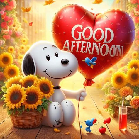 Good Afternoon Snoopy, Good Noon, Good Afternoon My Love, Good Afternoon Wishes, Snoopy Gif, Cute Picture Quotes, Morning Tuesday, Good Afternoon Quotes, Good Morning Tuesday