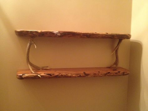 Antler Shelves, Antler Shelf, Elk Horns, Deer Antler Crafts, Old Window Frames, Antler Mount, Antler Crafts, Shed Antlers, Deer Horn