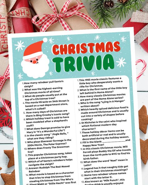 This viral Christmas trivia printable is all the rage. rnrnFree to download and print this free printable trivia game for Christmas is loads of fun for Christmas parties, holiday game nights and much more.rnrnHead on over to our site and download a copy of our free Christmas trivia printable today. Christmas Bible Trivia Free Printable, Christmas Movie Trivia Printable Free, Christmas Trivia Questions And Answers Free Printable Printable, Christmas Trivia Printable Free, Free Christmas Trivia With Answers, Christmas Trivia Games With Answers Free Printable, Christmas Finish The Lyrics Game Free, Christmas Trivia Games For Adults, Christmas Song Trivia Free Printable