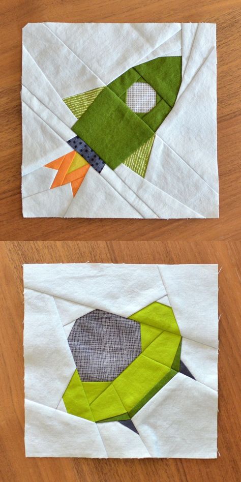 I made some FPP rockets and UFOs for Y's space quilt! #foundationpaperpiecing #quiltblock Rocket Quilt Pattern, Space Quilt Pattern, Outer Space Baby Quilt, Space Baby Quilt, Paper Peicing Patterns, Fpp Quilt, Airplane Quilt, Pig Quilt, Space Quilt