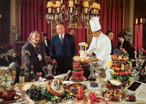 Salvador Dali’s Les diners de Gala 70s Dinner Party, 70s Food, Heinz Baked Beans, Veal Cutlet, Calorie Counter, French Cooking, Salvador Dali, Dali, Dinner Party