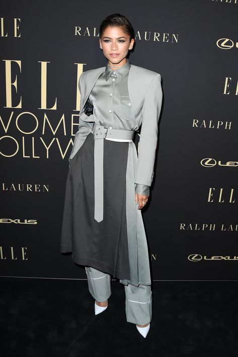 Zendaya Makes a Case For Wearing Pants Under Your Skirt, and I Think I Might Be Convinced Hollywood Event, Peter Do, Velvet Suit, Red Carpets, Fashion Media, Zendaya Coleman, People's Choice Awards, White Pumps, Pant Suit