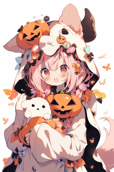 Halloween  costume, Anime Halloween Manga Art, Thanksgiving Anime, Cute Pfp Matching, Painting Ideas Pumpkin, October First, Aesthetic Halloween Wallpaper, Anya Spy Family, Klee Genshin Impact, Human Drawings