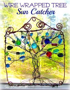 Wire Wrapped Tree, Wire Wrapping Diy, Wire Trees, Wire Sculpture, Wire Crafts, Art Kits, Beads And Wire, Wire Art, Sun Catcher