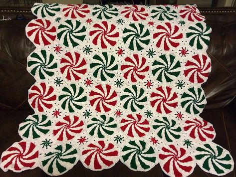 Catie Walker | Michael Sellick | Flickr                                                                                                                                                                                 More Peppermint Afghan, Christmas Afghan, Christmas Crochet Blanket, Crocheted Christmas, Crochet Xmas, Afghan Patterns, Holiday Crochet, Afghan Pattern, Crochet Throw