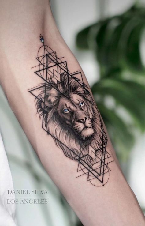 Lion Forearm Tattoos, Geometric Lion Tattoo, Catrina Tattoo, Forearm Band Tattoos, Lion Head Tattoos, Band Tattoo Designs, Wrist Tattoos For Guys, Leo Tattoos, Lion Tattoo Design