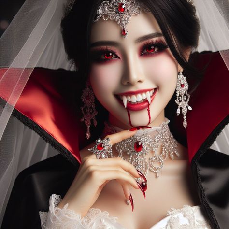 Vampire Costume Women, Vampire Costume Diy, Alcoholic Snapchat, Vampire Women, Vampire Fashion, Vampire Bride, Vampire Pictures, Queen V, Evil Tattoos