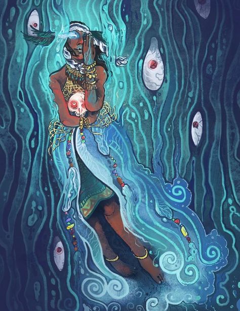 Goddess Character Design, Aman Sinaya, Goddess Character, Ethereal Ocean, River Goddess, Ocean Goddess, Mha Oc, Ocean Vibes, Pretty Cool