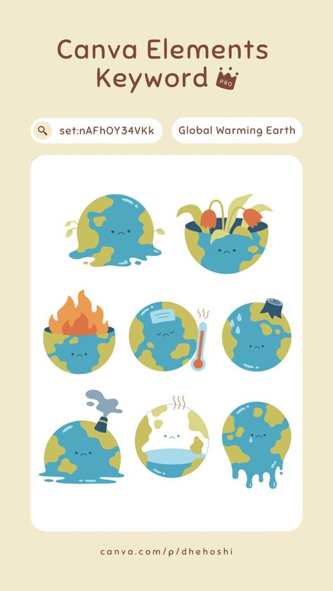 Canva Earth Elements, Earth Cartoon, Cute Earth, Science Doodles, Earth Poster, Keyword Elements Canva, Friendship Bracelet Patterns Easy, Canva Elements Keyword, Infographic Poster