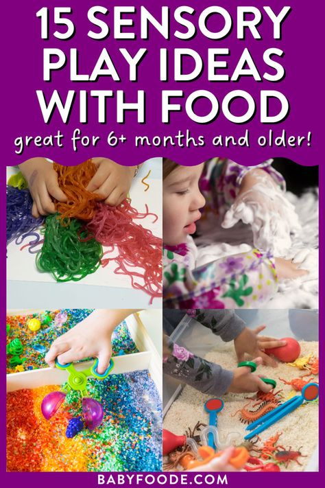 baby and toddlers playing with food Activities For One Year Olds, 6 Month Baby Food, Sensory Play Ideas, Sensory Games, Baby Sensory Play, Food Play, Food Activities, Toddler Sensory, Sensory Development