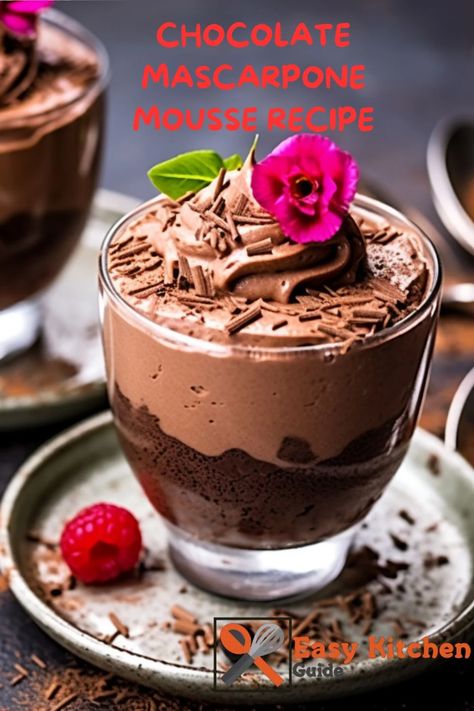 Impress your friends and family with this easy-to-follow recipe for decadent chocolate mascarpone mousse! Enjoy a delicious dessert that's sure to please. Marscapone Dessert, French Chocolate Mousse Recipe, Mousse Recipes Easy, Mascarpone Mousse, Chocolate Mascarpone, Chocolate Mousse Desserts, Double Chocolate Cookies Recipe, Mascarpone Recipes, Mascarpone Dessert