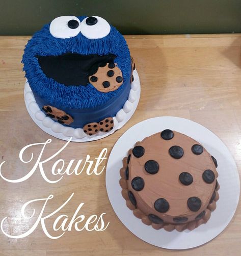 Cookie Monster Cake and Smash Cake Cookie Smash Cake, Cookie Monster 1st Birthday Backdrop, Cookie Monster Half Birthday Cake, Cookie Monster 1st Birthday Decorations Diy, Cookie Monster Smash Cake Pictures, Smash Cake Cookie Monster, Monster Smash Cakes, Cookie Monster Cake, Monster 2