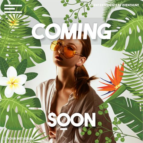 Coming Soon poster with tropical vibe, if you wanna use this. Hit me up at dm's! Coming Soon Poster Instagram, Launching Soon Poster, Leather Iphone Case Wallet, Coming Soon Poster, Japanese Advertising, Makeup Poster, Business Marketing Design, Fashion Blogger Instagram, Body Shop At Home