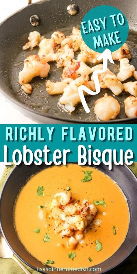 Easy Lobster Bisque, Cozy Date Night At Home, Seafood Bisque Recipe, Lobster Soup, Lobster Bisque Recipe, Bisque Soup Recipes, Cozy Date Night, Lobster Bisque Soup, Coleslaw Recipe Easy