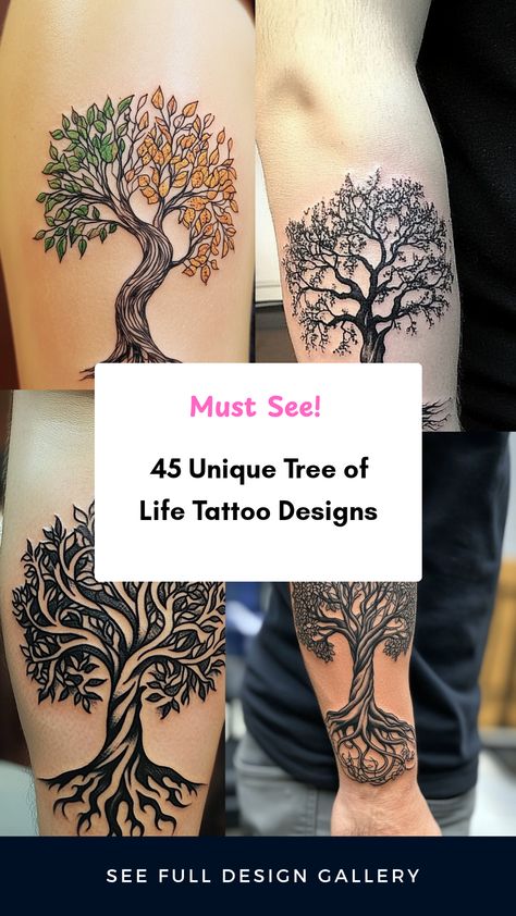 Looking for unique tree of life tattoo ideas? Discover 45 stunning designs that beautifully capture the symbol's meaning. Each tree tattoo can represent growth, strength, wisdom, or a connection to nature and family. Whether you prefer minimalist designs or intricate details, you'll find inspiration that speaks to you. Tree of life tattoos also offer a personal touch, reminding you of your roots and new beginnings. Explore these creative ideas and find one that resonates deeply with your story and personal journey. Tattoos For People Who Have Been Through A Lot, Masculine Tree Tattoo, Tree Of Life Viking, Tree With Deep Roots Tattoo, Tree Of Life With Names Tattoo, Tattoos With Family Meaning, Tree Of Life Yin Yang Tattoo, Simple Family Tree Tattoo, Tree Wolf Tattoo