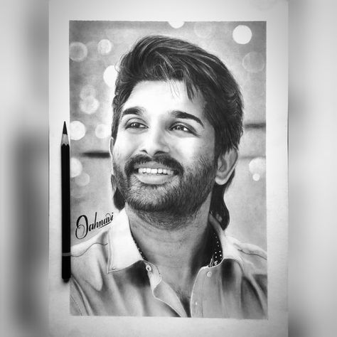 Allu arjun Allu Arjun Drawing Pencil, Allu Arjun Sketch, Allu Arjun Drawing, Bollywood Character, P Name Wallpaper Hd Love, Pencil Drawing Pictures, Beautiful Pencil Sketches, Elementary Drawing, Korea Quotes