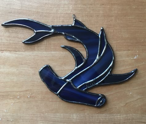 $50. AVAILABLE. 5.5x7.5" Blue Stained Glass Art, Shark Stained Glass Patterns, Stained Glass Fish, Stained Glass Whale, Stained Glass Shark, Stained Glass Stingray, Stained Glass Manta Ray, Whale Stained Glass Pattern, Shark Stained Glass Art