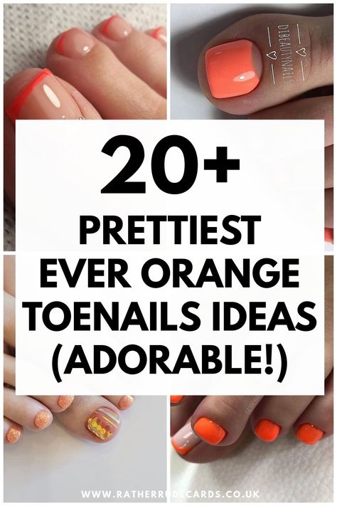 Best neon orange toe nails ideas and orange summer pedicure ideas plus best ombre peach glitter orange toenails ideas Orange Pedicure Ideas Summer, Neon Orange Pedicure Ideas, Blue And Orange Pedicure, Burnt Orange Pedicure Toenails, Cute Pedicure Ideas Fall, Pedicure Ideas Orange, Coral Toe Nails Pedicures, Peach Toe Nails Designs, Peach Pedicure Toenails