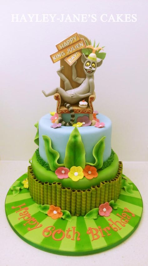 King Julien - Madagascar Cake - Cake by Hayley-Jane's Cakes King Julien Birthday Party, King Julien Party, Madagascar Cake, King Julian, King Julien, Baby Shower Princess Theme, Jungle Cake, Cake Day, Crazy Cakes