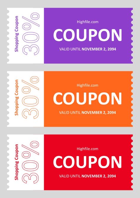 A minimal 3 per page discount coupon template is a streamlined design that allows you to create three distinct coupons on a single page, each featuring a clean, simple layout. This format is ideal for businesses looking to distribute promotions efficiently while maintaining a professional appearance. With its straightforward design, you can easily customize each coupon with specific discount details. This free minimal 3 per page discount coupon template can help you in making one. Christmas Coupons, Simple Layout, Coupon Template, Professional Appearance, Gift Certificate Template, Coupon Design, Shopping Coupons, Streamlined Design, How To Attract Customers